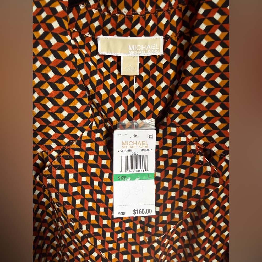 Michael Kors Brown Printed Midi Dress - Picture 5 of 10